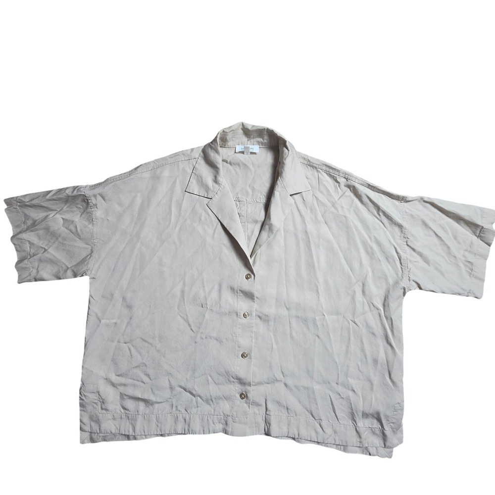 Haven Well Within 100% Tencel Lyocell Short Sleeve Camp Shirt M Vacation Resort